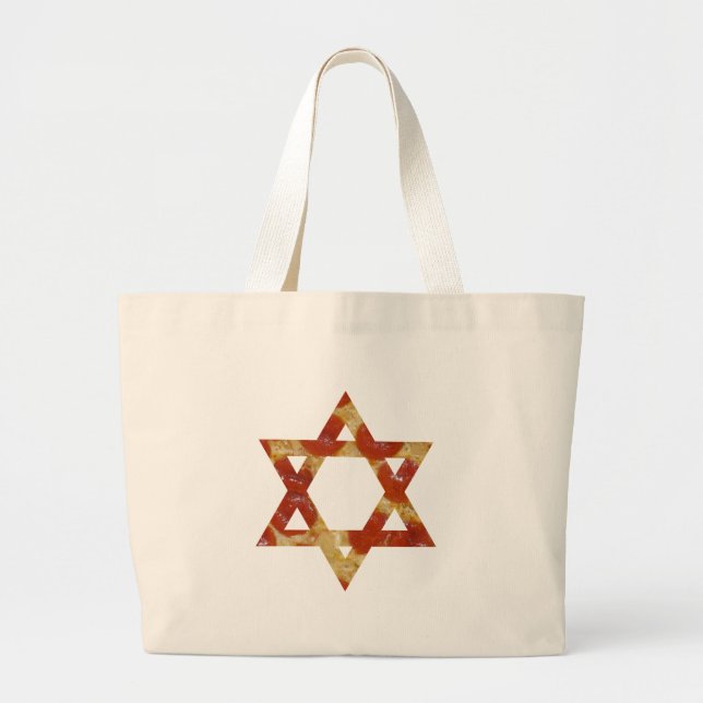 pizza star of david large tote bag (Front)