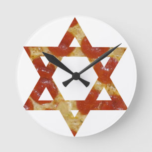 pizza star of david round clock