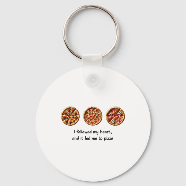 Pizza Sticker  Key Ring (Front)