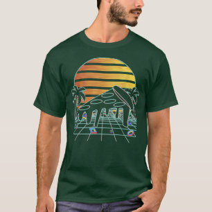 Pizza Sunset Aesthetic 80s Vaporwave Fast Food Lov T-Shirt