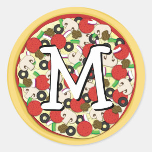 Pizza Supreme Combo Cute Kid Envelope Seal Sticker