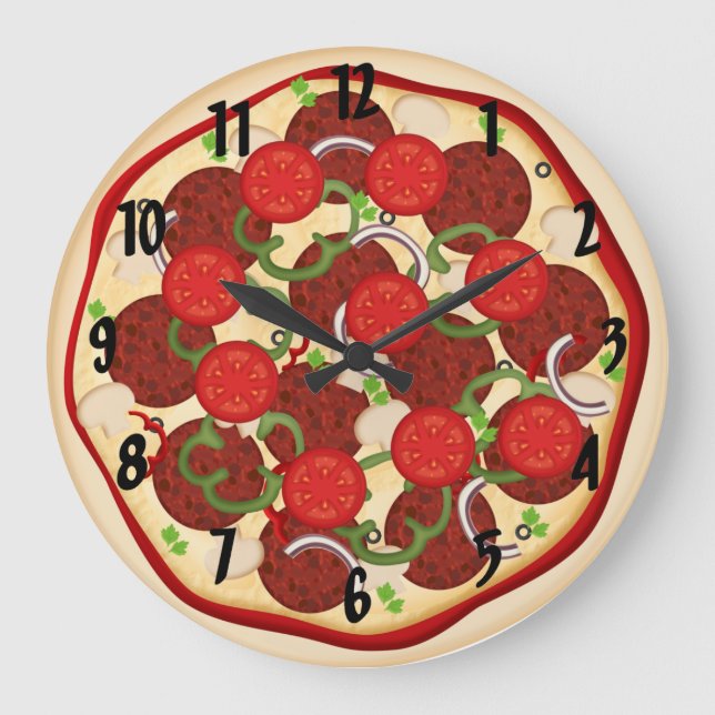 Pizza Supreme Large Clock (Front)