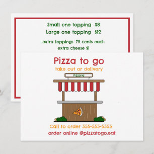 Pizza Take Out, Delivery or Food Truck Flat Menu