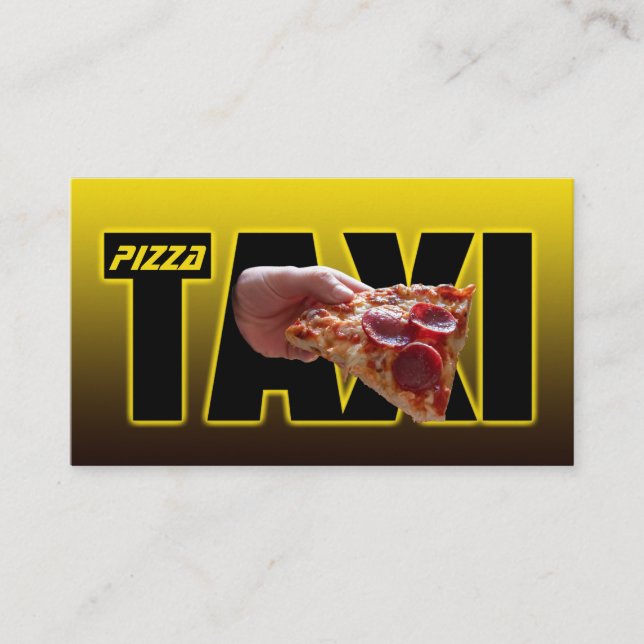 Pizza taxi pizza delivery service taxi pizza cab business card (Front)
