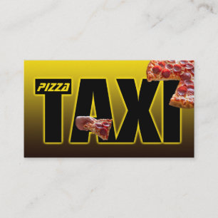 Pizza taxi pizza delivery service taxi pizza cab business card