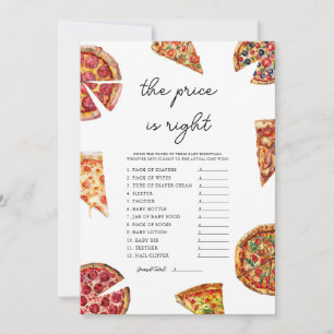 Pizza The Price is Right Baby Shower Game Card