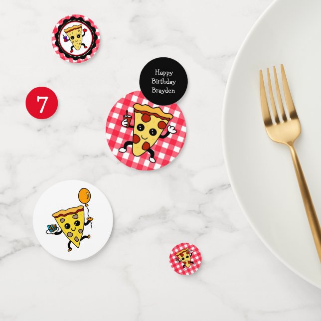 Pizza Themed Birthday Party Personalised Confetti (Group)