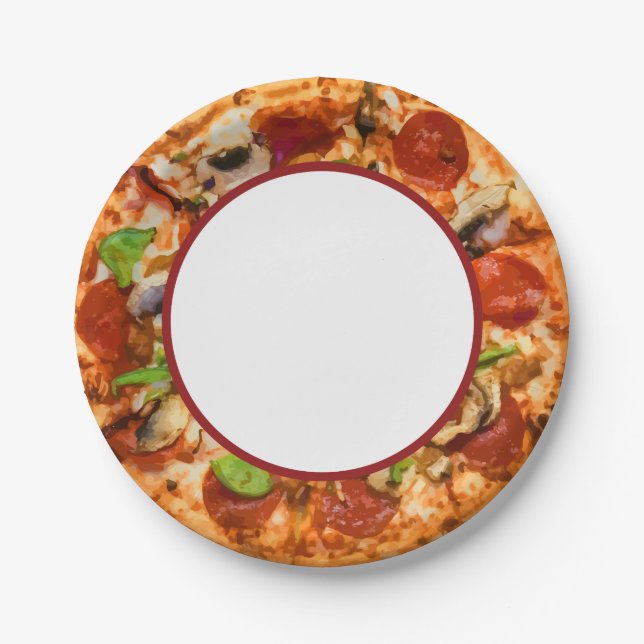 Pizza Themed Paper Plate (Front)