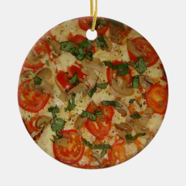 Pizza Time! Ceramic Tree Decoration (Front)