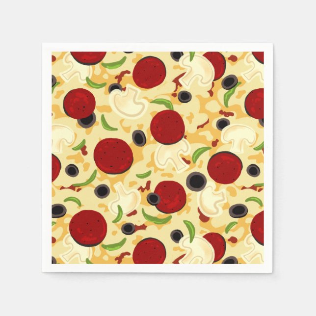 Pizza Toppings Pattern Napkin (Front)