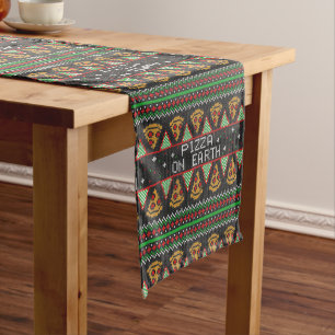 Pizza Ugly Christmas Sweater Medium Table Runner