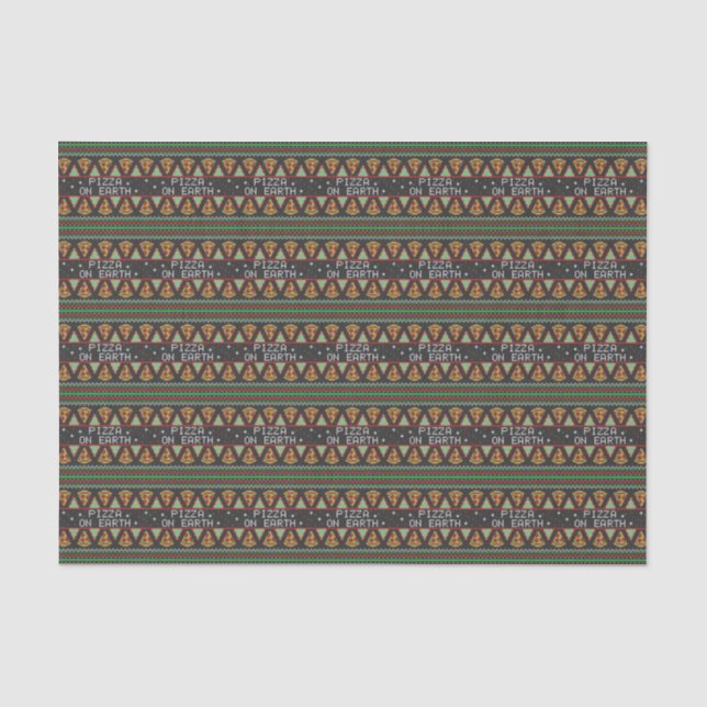 Pizza Ugly Christmas Sweater Tissue Paper (Front)