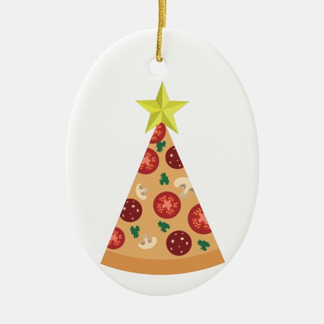pizza ugly christmas tree funny ceramic tree decoration (Front)