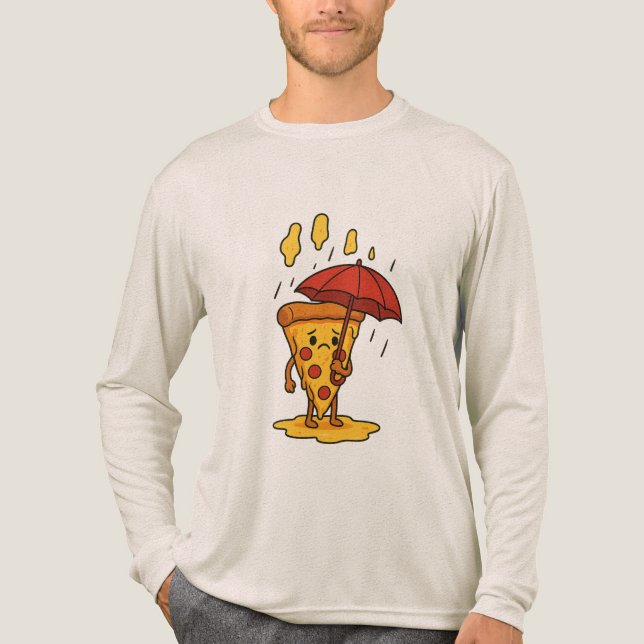 Pizza Under the Cheese Rain Tri-Blend Shirt (Front)