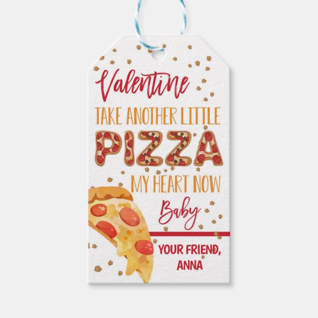 Pizza Valentine Great Catch Favour Tag (Front)
