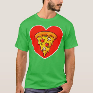Pizza Valentine's Day Heart Cheese Tomato Funny Fo T-Shirt