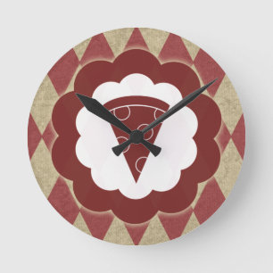 pizza vintage round clock