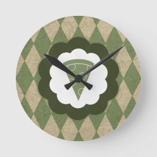 pizza vintage round clock