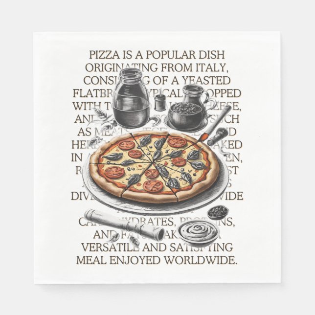 Pizza vintage sketch by CallisC Arts ⭐⭐⭐⭐⭐ Napkin (Front)