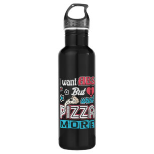Pizza vs Abs - Bulking Diet - Funny Carbs Novelty 710 Ml Water Bottle