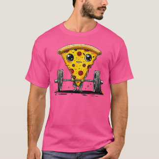 Pizza Weightlifting Barbell Workout Gym Weightlift T-Shirt