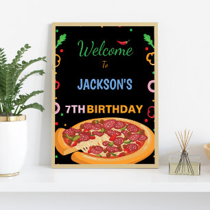Pizza Welcome Sign,Pizza Party Birthday Sign
