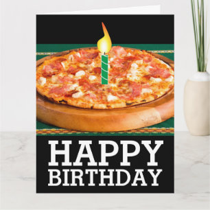 PIZZA WITH CANDLE BIRTHDAY OVERSIZED CARD