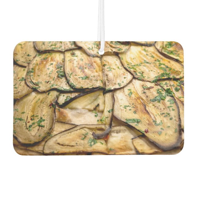 Pizza with eggplants car air freshener (Front)