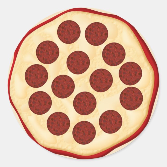 Pizza with pepperoni classic round sticker (Front)