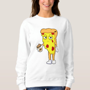 Pizza with Salami Cheese & Coffee Sweatshirt