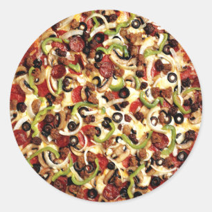 Pizza with the Works Classic Round Sticker