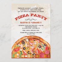 Pizza With Toppings Invitation