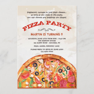 Pizza With Toppings Invitation