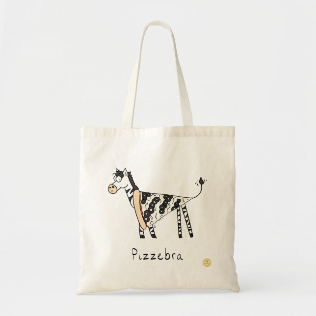 Pizza Zebra Cute Kids Cartoon Tote Bag (Front)