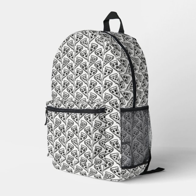 Pizzas Printed Backpack (Back Corner Right)