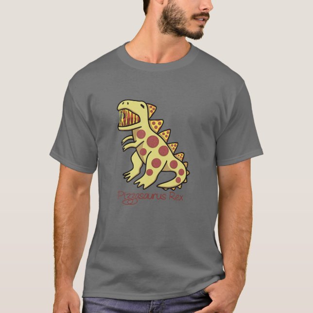 Pizzasaurus Rex Pizza And Dinosaur T-Shirt (Front)