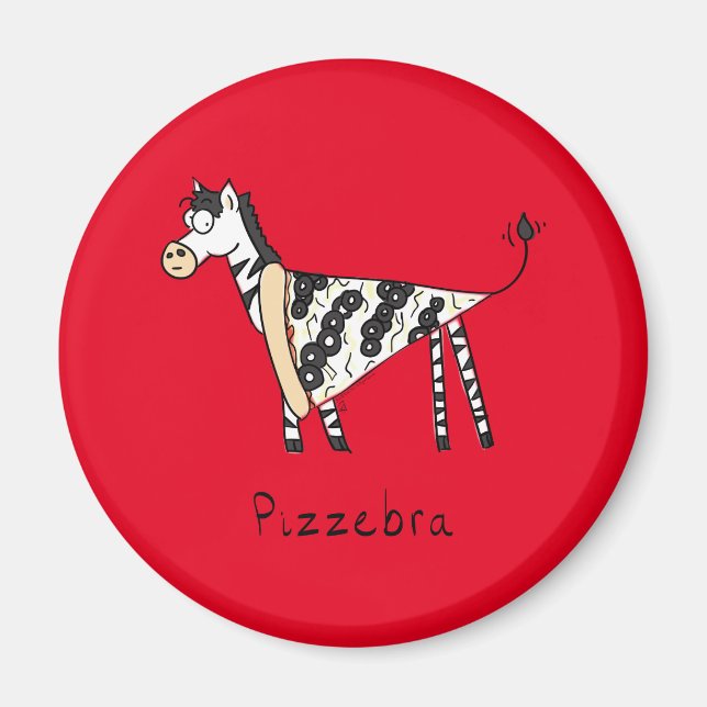 Pizzebra Pizza Zebra Magnet (Front)