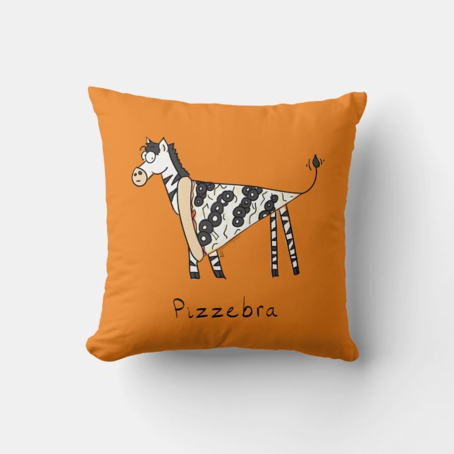 Pizzebra Pizza Zebra Pillow (Front)