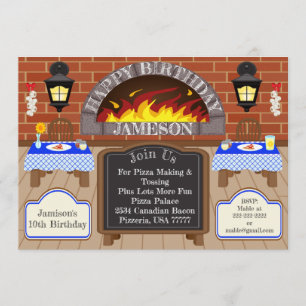 Pizzeria Fire Roasted Pizza Party Allergies Invite
