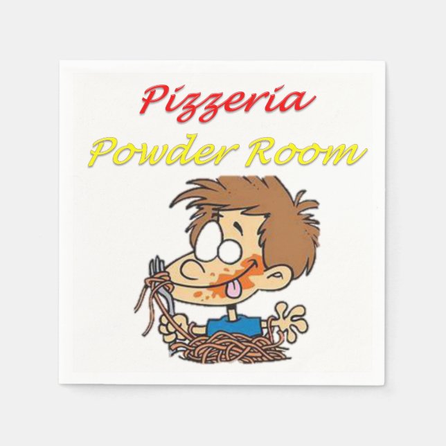 Pizzeria Powder Room Paper Napkins (Front)