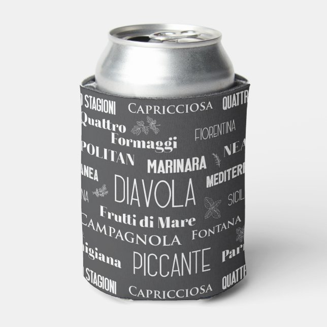 Pizzeria Restaurant Italian Chef Pizza Names Can Cooler (Can Front)