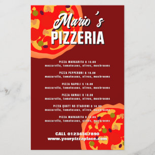 Pizzeria Restaurant Menu Flyer Template