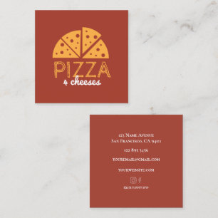 Pizzeria Simple Red Yellow Design Business Card