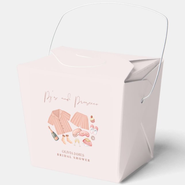 Pj and prosecco bridal shower favour box (Front)