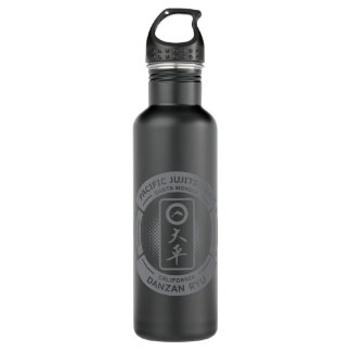 PJK Water Bottle / grey logo on black