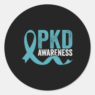 Pkd Awareness Polycystic Kidney Disease Warrior Fi Classic Round Sticker