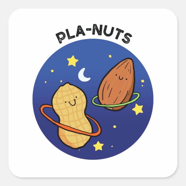 Pla-nuts Peanut Outer Space Pun Sticker (Front)