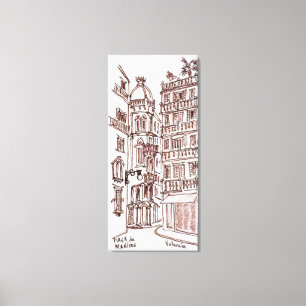Placa de Manises in Old Town   Valencia, Spain Canvas Print
