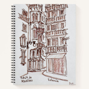 Placa de Manises in Old Town   Valencia, Spain Notebook