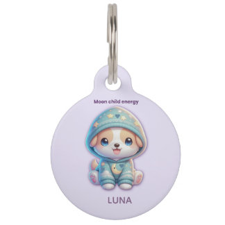Placa Para Mascotas Moon Child Energy Custom Pet T Tag